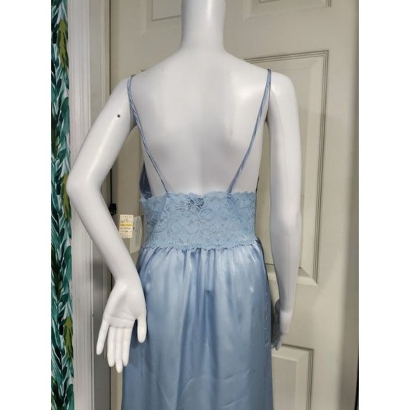 NWT Vintage Jennifer Moore Lace Trim Long Gown Satin M - Picture 8 of 8